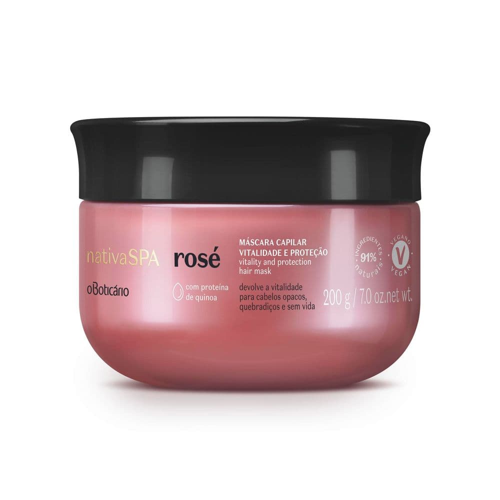 Máscara Vitalidade E Proteção Nativa Spa Rosé 200G