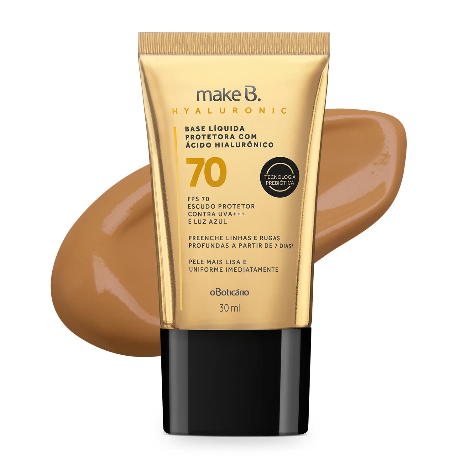 Base Líquida Protetora Hyaluronic Fps 70 Cor 60 Make B. 30 Ml