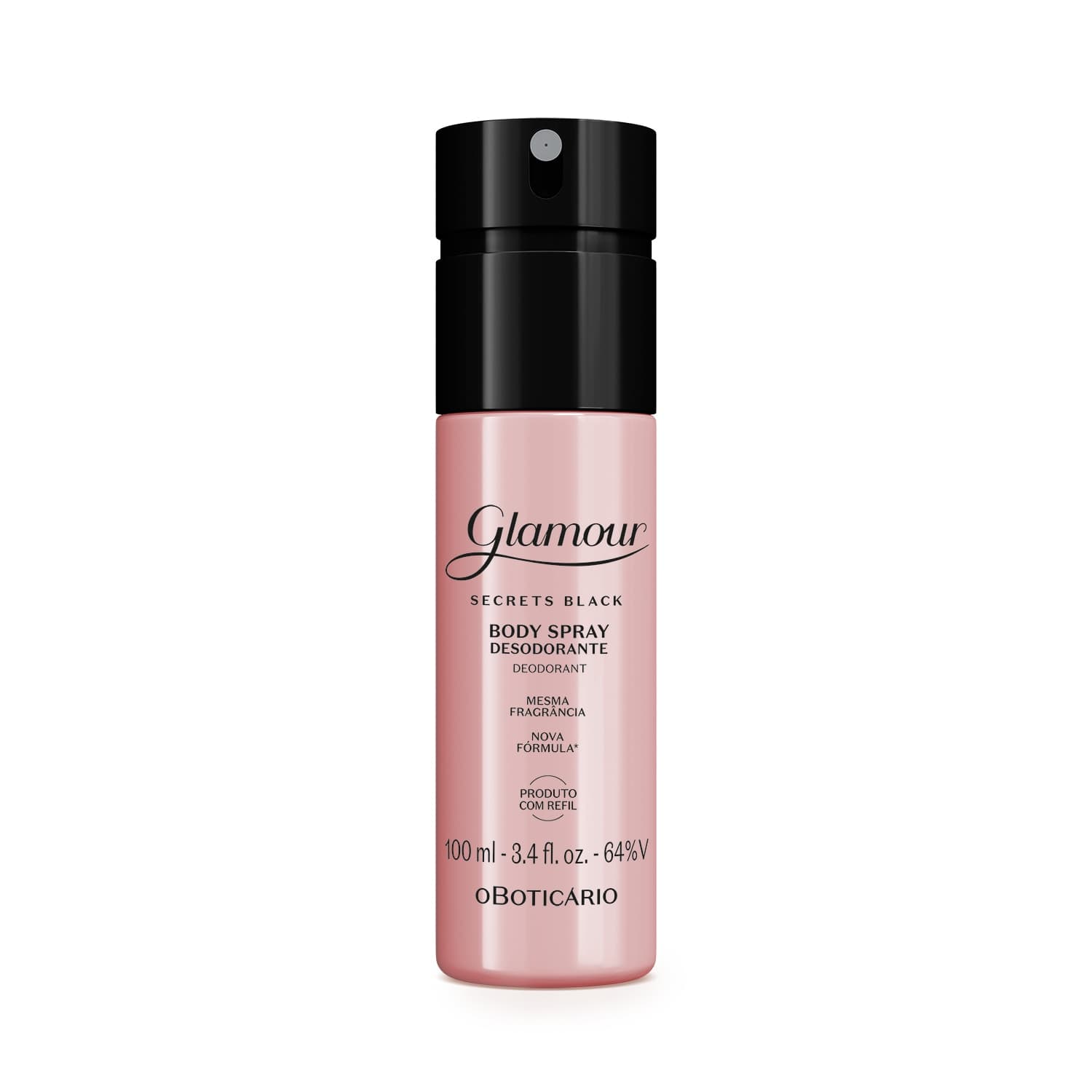 Body Spray Desodorante Glamour Secrets Black 100Ml