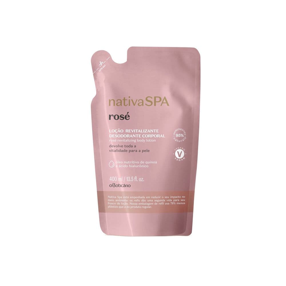 Refil Loção Revitalizante Desodorante Corporal Nativa Spa Rosé 400Ml