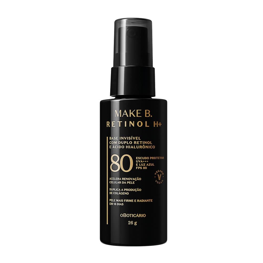 Base Líquida Invisível Com Fps 80 Make B. Retinol H+ 26G