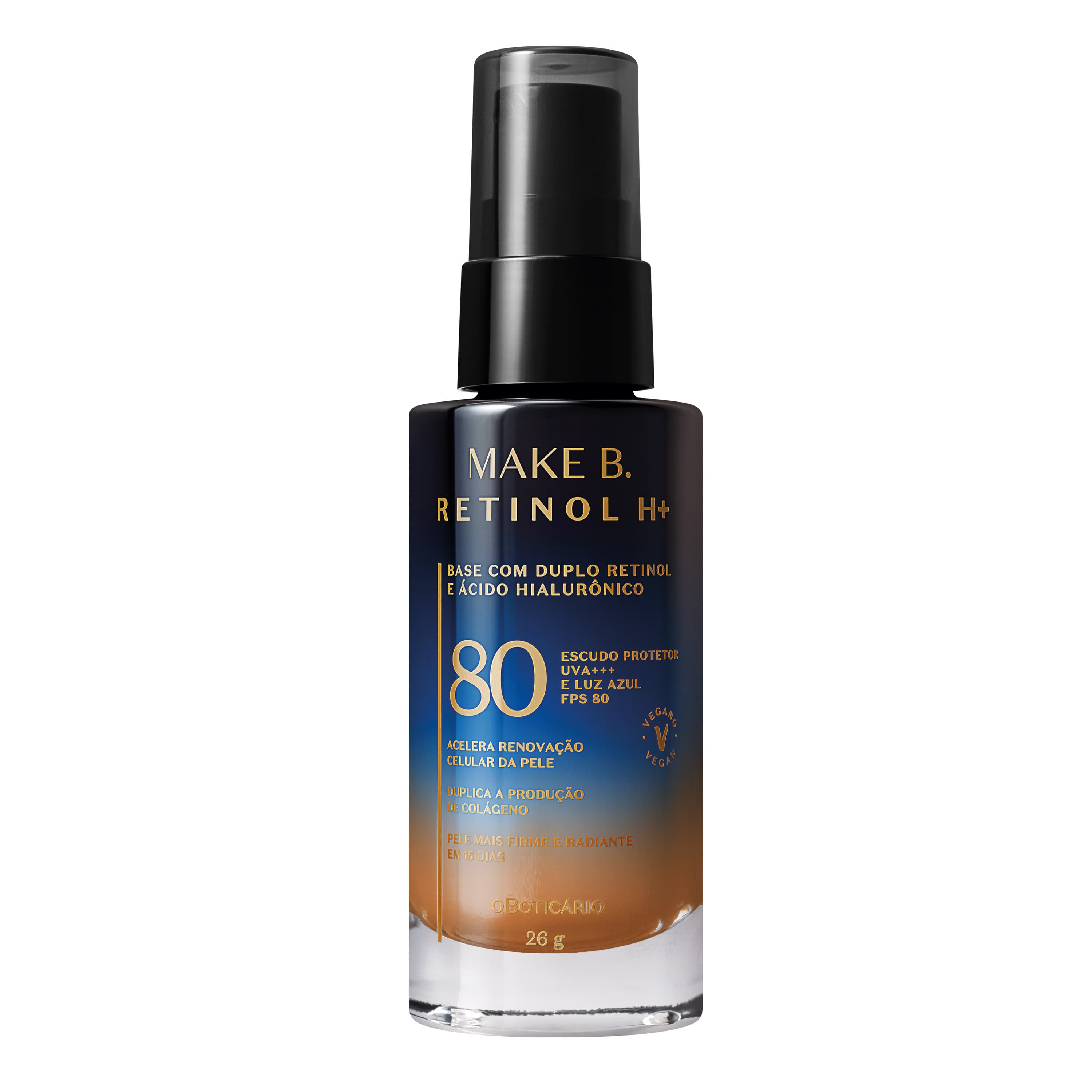 Base Líquida Cor 65 Com Fps 80 Make B. Retinol H+ 26G
