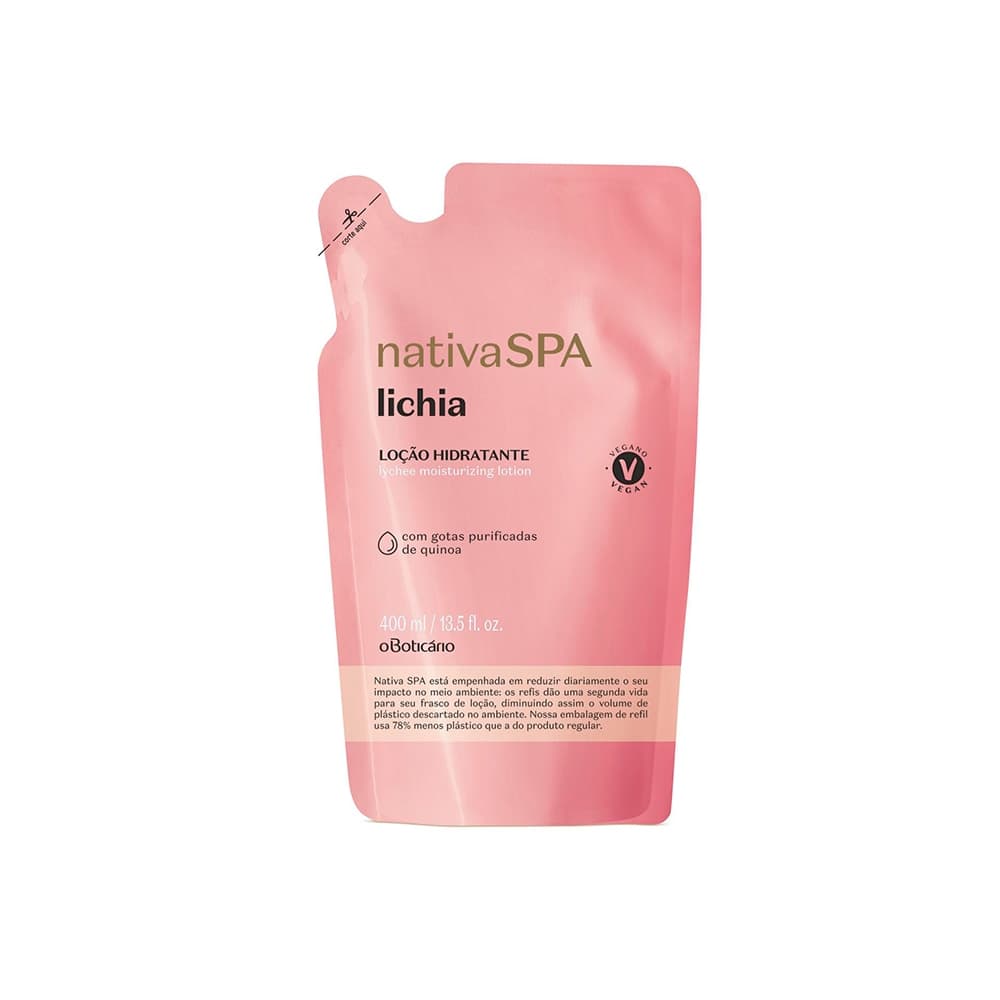 Refil Loção Hidratante Desodorante Corporal Nativa Spa Lichia 400Ml - Dsc