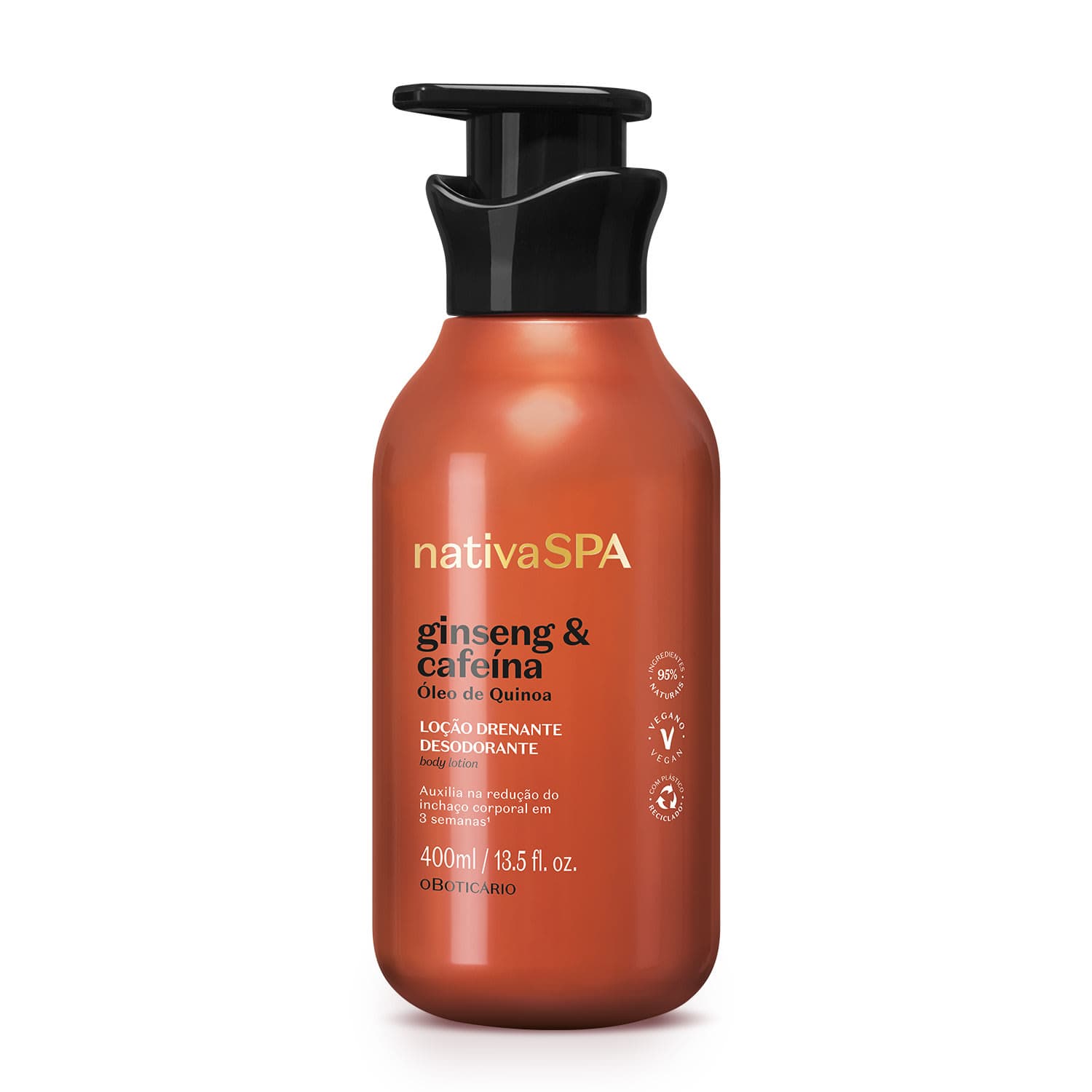 Loção Drenante Desodorante Corporal Nativa Spa Ginseng E Cafeína 400Ml