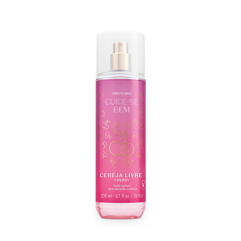 Body Splash Desodorante Colônia Cuide-Se Bem Cereja Livre 200Ml