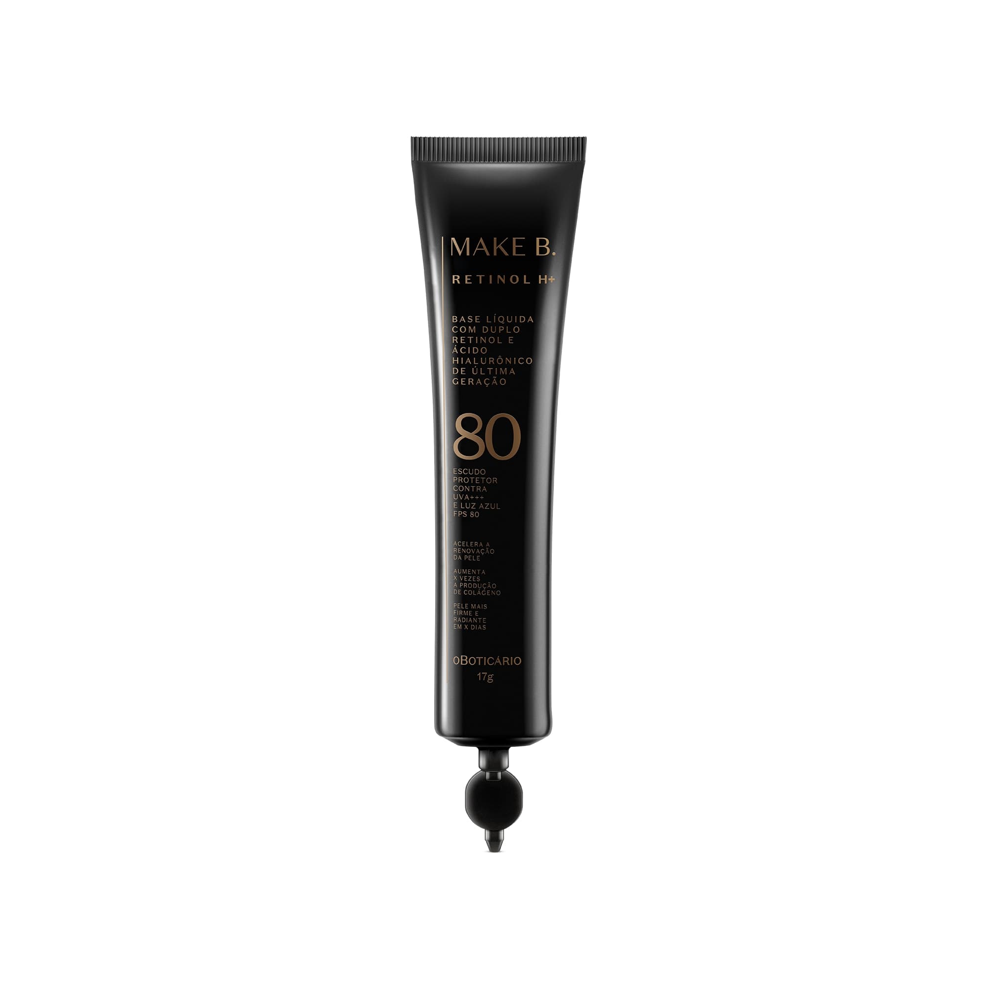Refil Base Líquida Invisível Com Fps 80 Make B. Retinol H+ 26G