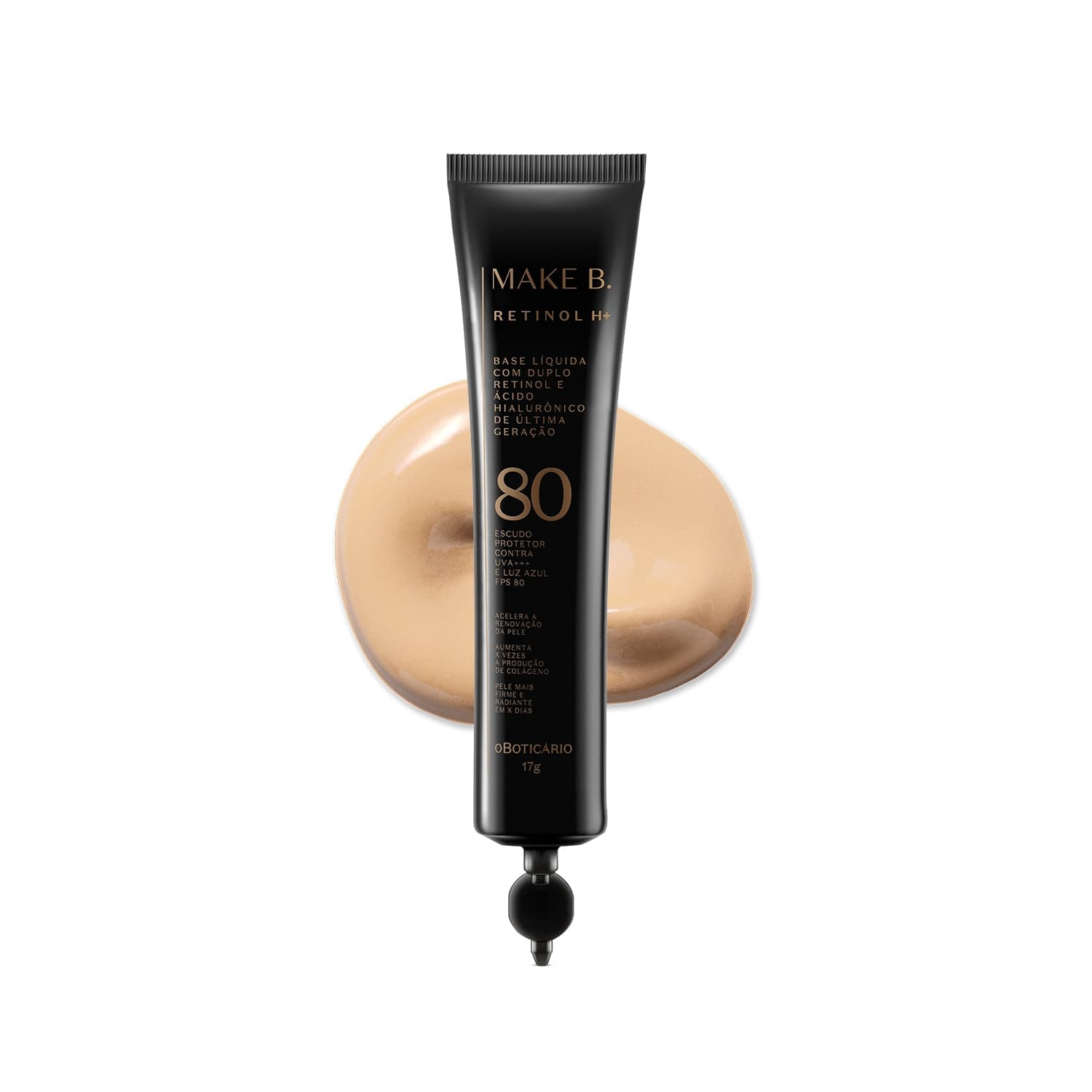 Refil Base Líquida Cor 10 Com Fps 80 Make B. Retinol H+ 26G