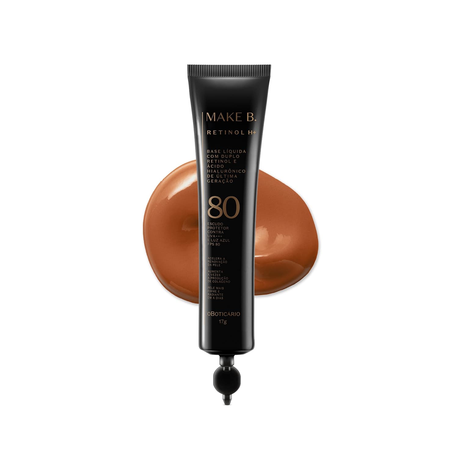 Refil Base Líquida Cor 60 Com Fps 80 Make B. Retinol H+ 26G