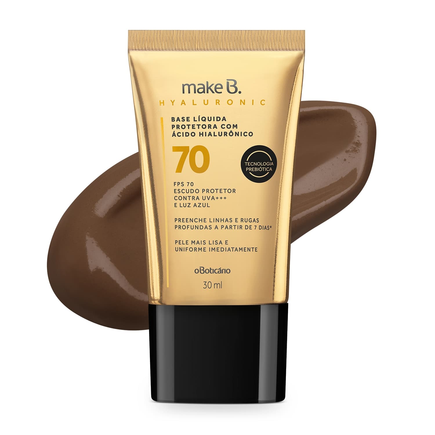 Base Líquida Protetora Fps 70 Make B. Hyaluronic Cor 80 30 Ml