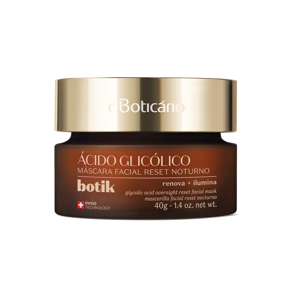 Máscara Facial Reset Noturno Ácido Glicólico Botik 40G